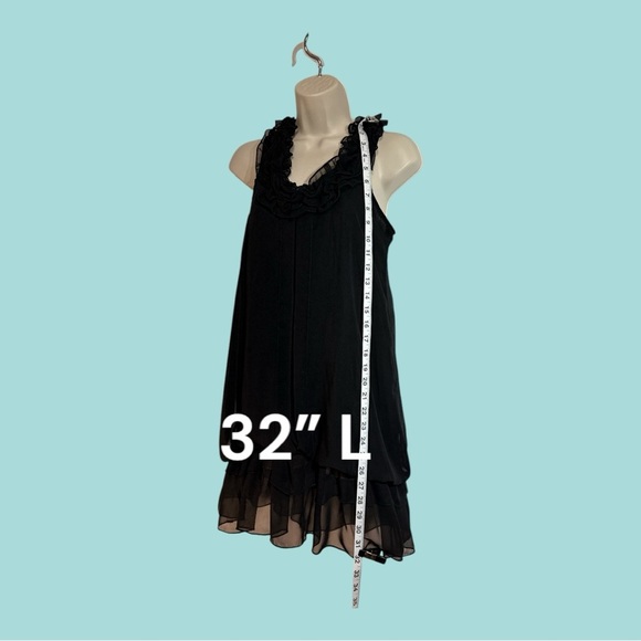 VOICE Black Bubble Dress for Parties Special Occasions Ruffles Sleeveless S - Picture 2 of 7